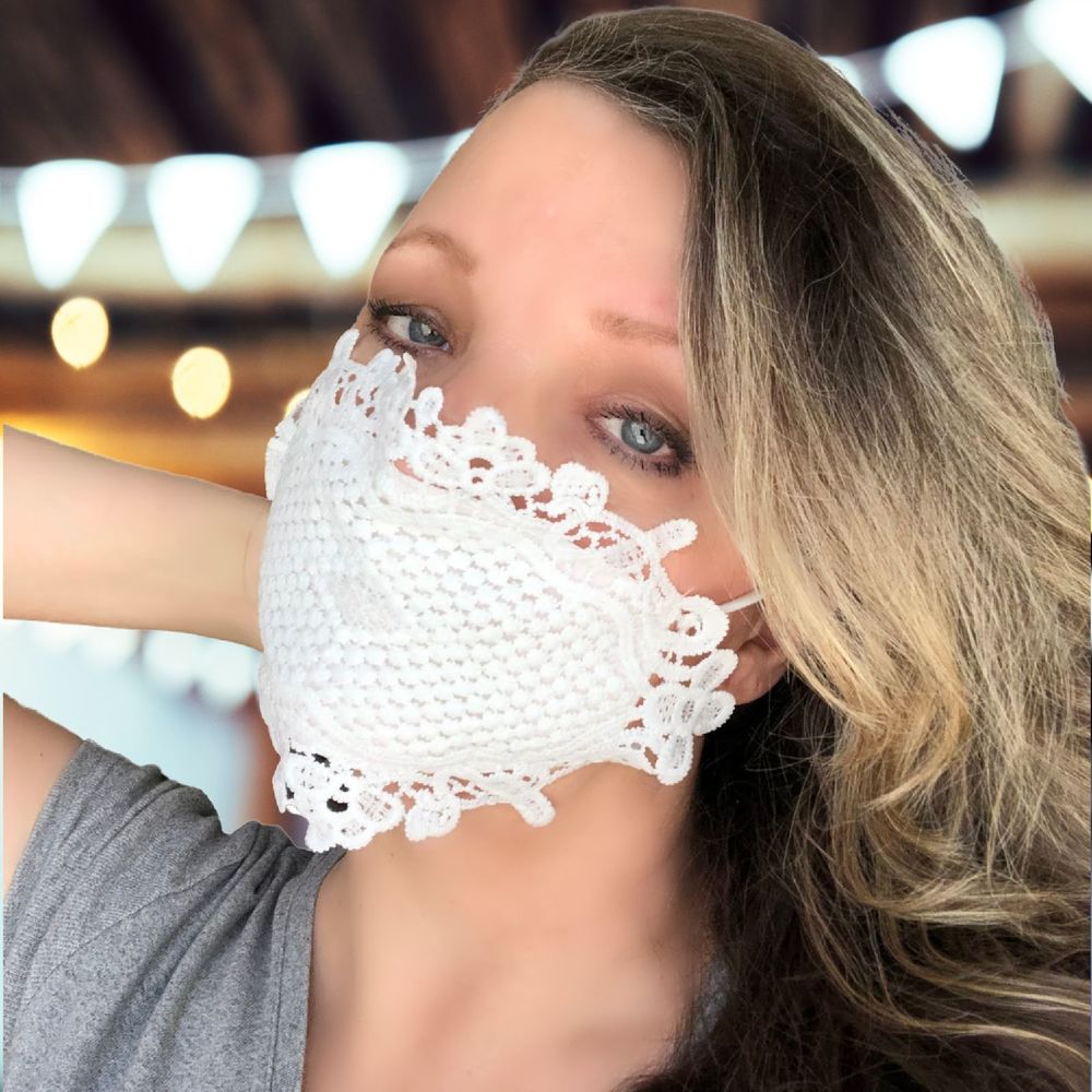 Lace Face Mask with Lanyard, Fancy Mask